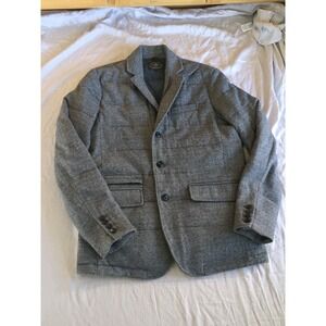 Faherty Teton Collection Blazer Jacket Insulated Herringbone Sz Medium Gray Zip